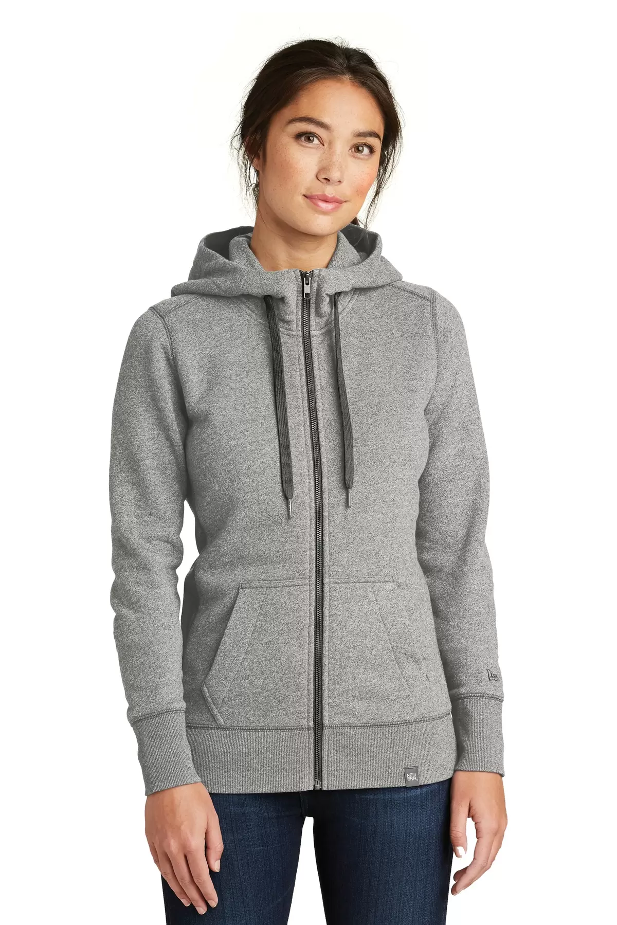 1001 LNEA502 New Era  Ladies French Terry Full-Zip Hoodie SKU: LNEA502