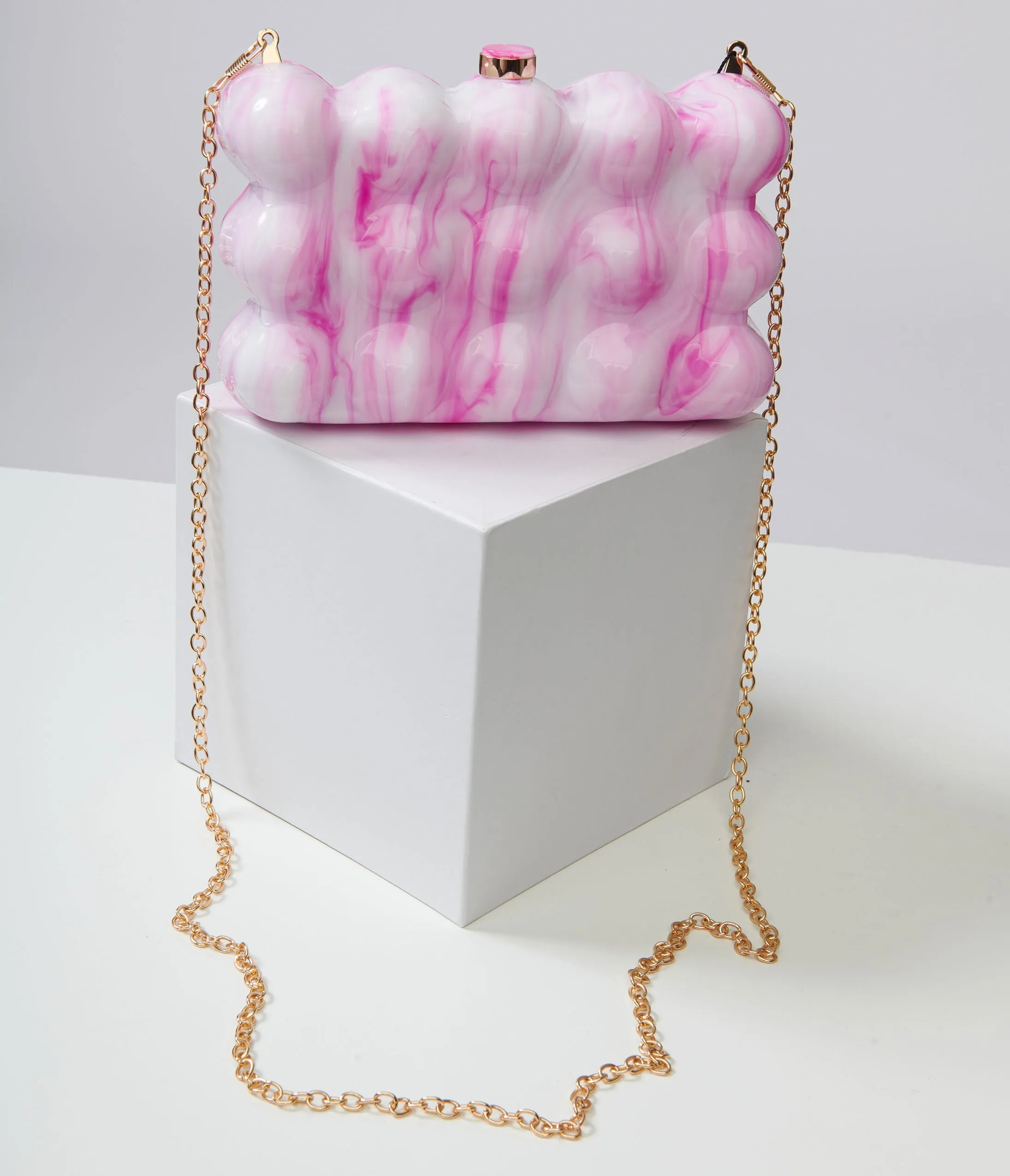 1970s Pink & White Bubble Acrylic Handbag