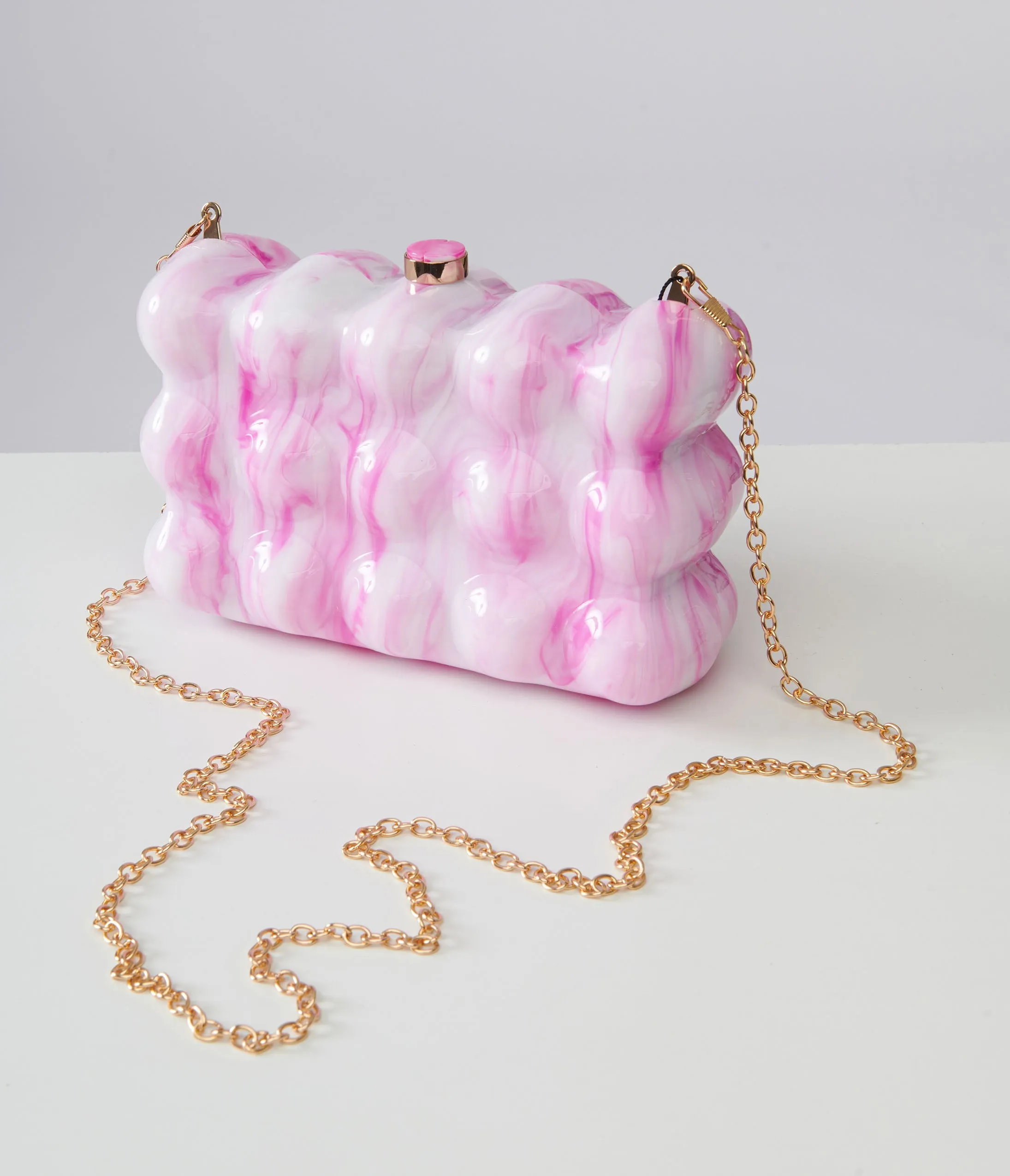 1970s Pink & White Bubble Acrylic Handbag