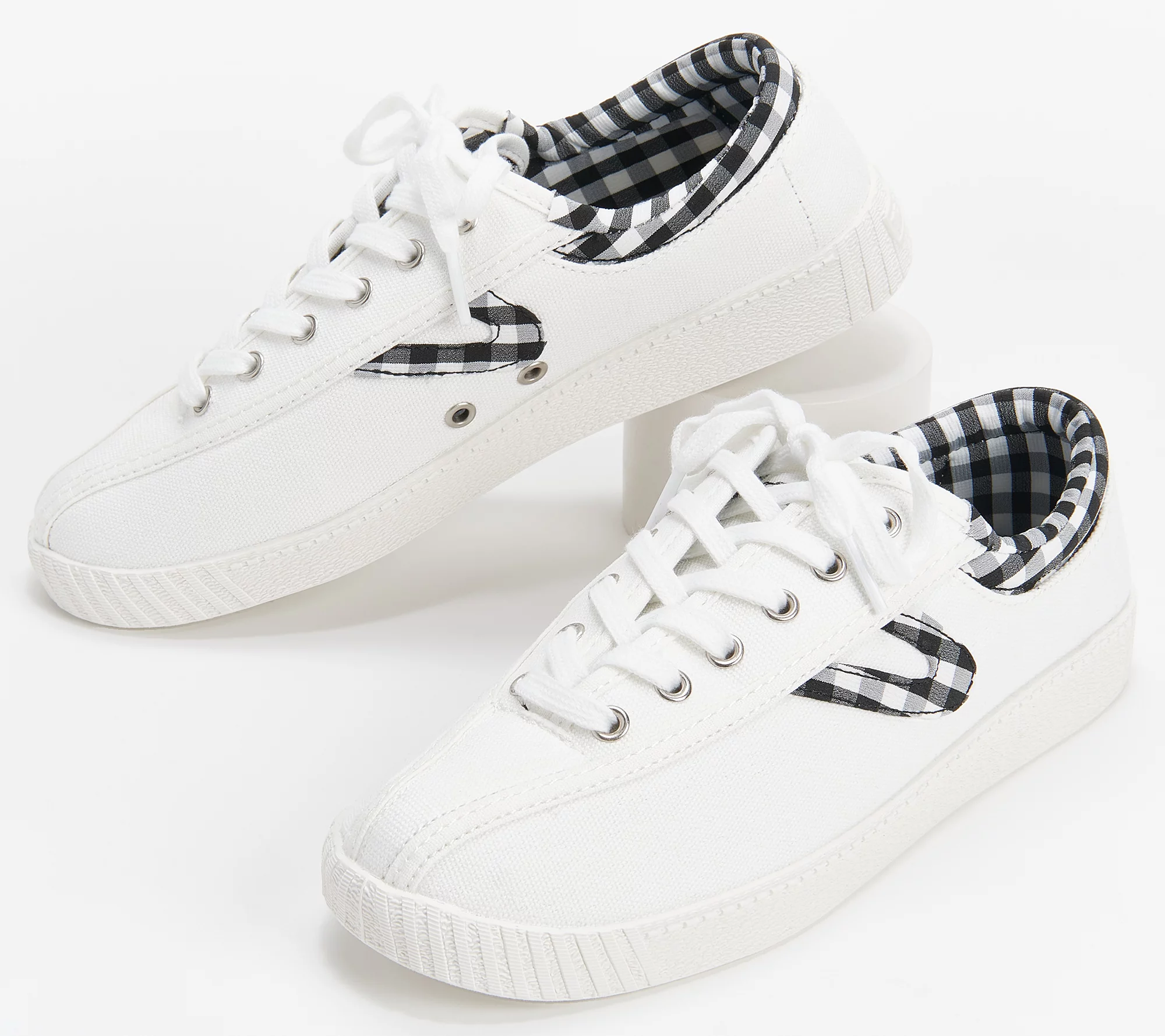 "As Is" Tretorn Gingham Lace-Up Sneakers - Mylite Plus