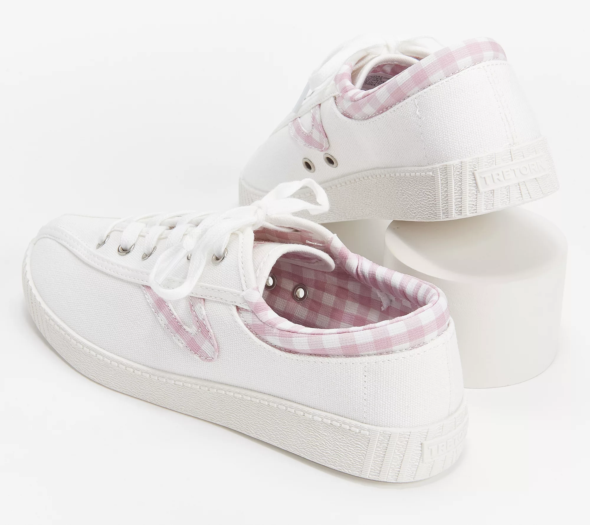 "As Is" Tretorn Gingham Lace-Up Sneakers - Mylite Plus