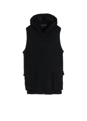 40/- GAUZE FLEECE RE FRONT OPEN VEST