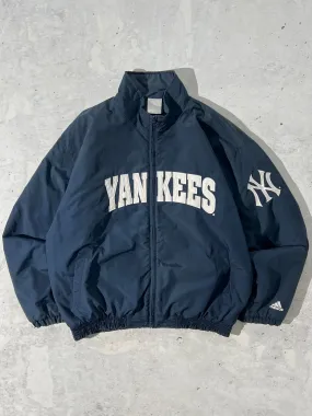 90's Adidas NY Yankees Quilted Zip Up Jacket (XL)