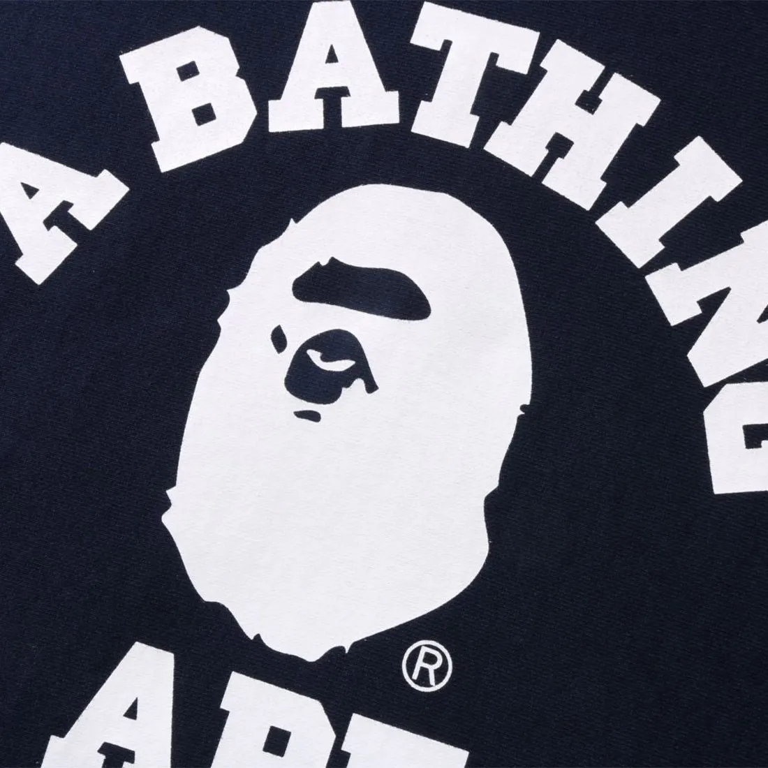 A Bathing Ape Men Classic College Relaxed Fit Pullover Hoodie (navy)