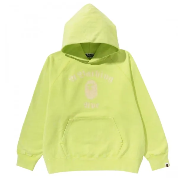 A Bathing Ape Men Overdye Pullover Relaxed Fit Hoodie (yellow)