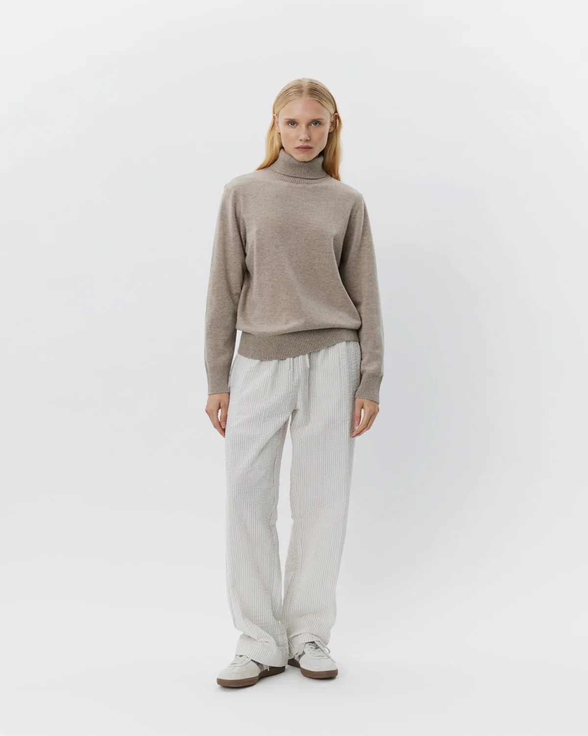 ABIGAILESW TROUSERS - Antique White w Black