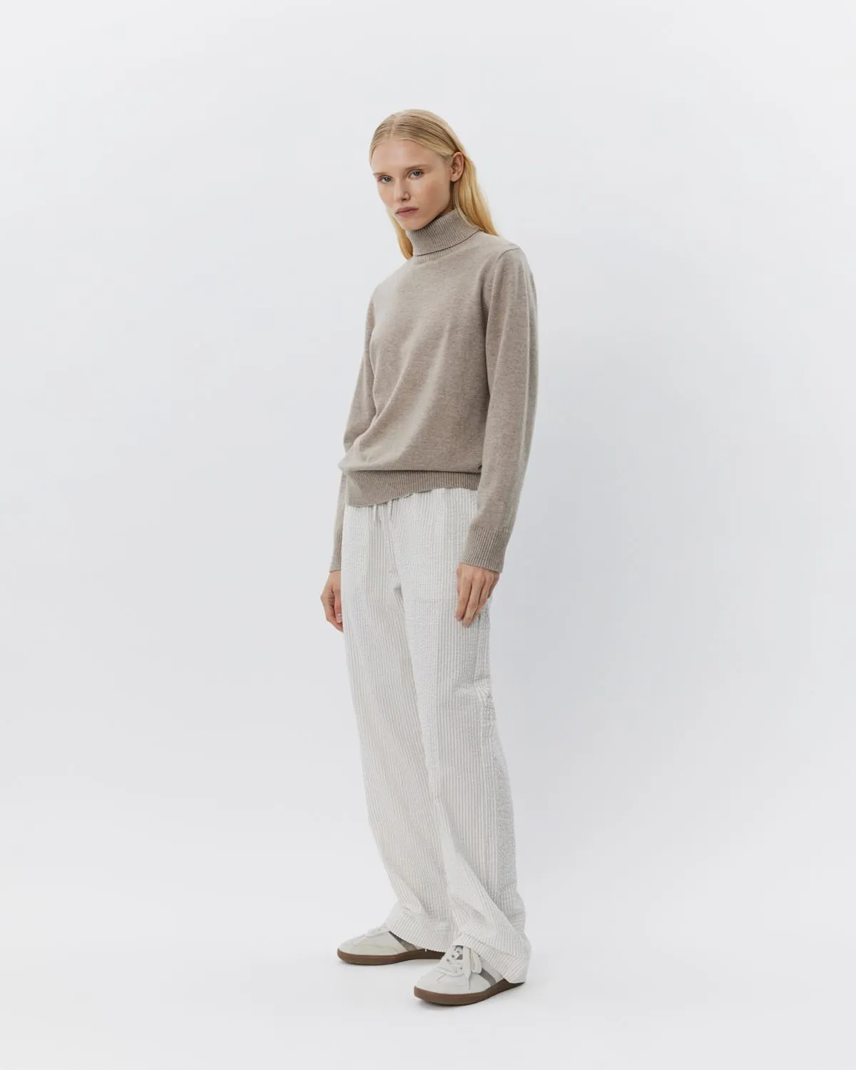 ABIGAILESW TROUSERS - Antique White w Black