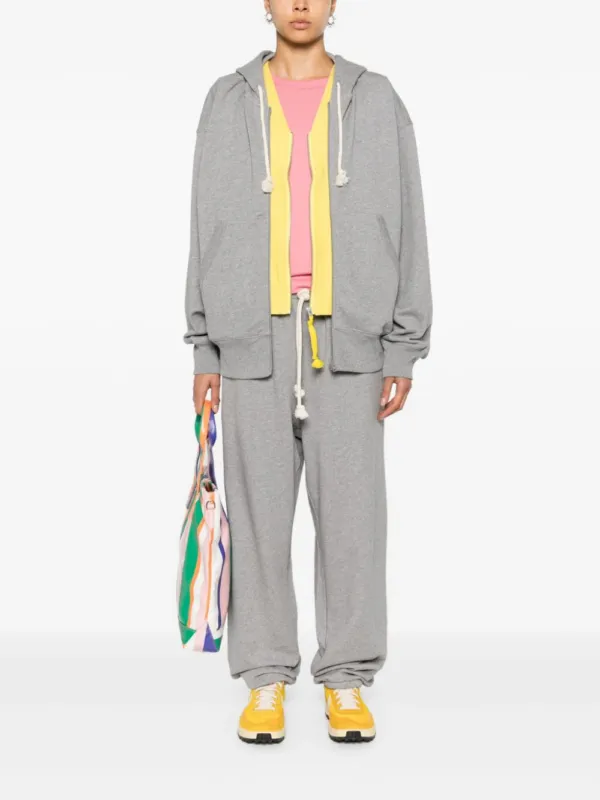 Acne Studios Face Logo Zip-Up Hoodie Grey Melange | Luxury and style at your fingertips