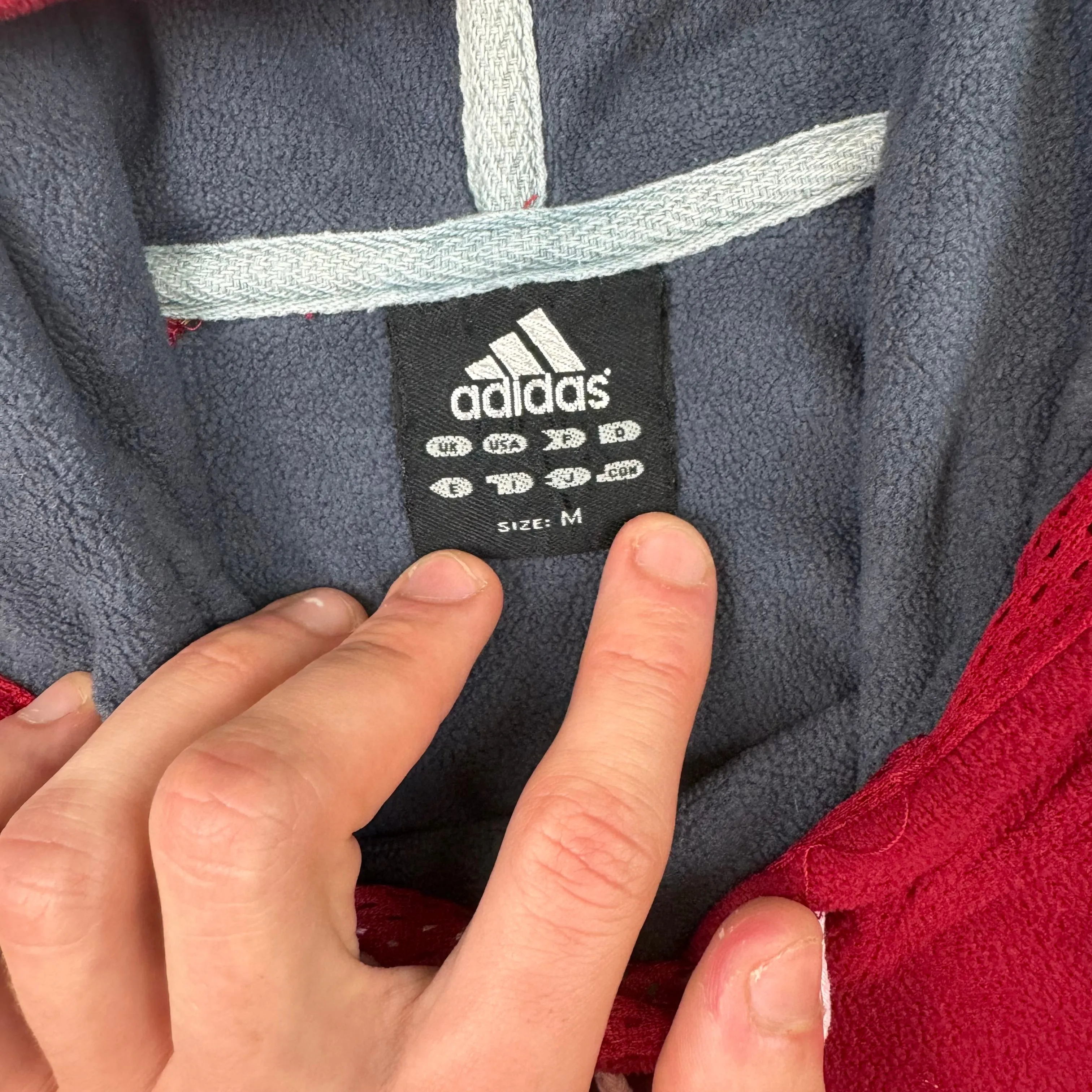 Adidas Fleece Hooded Sweatshirt Red