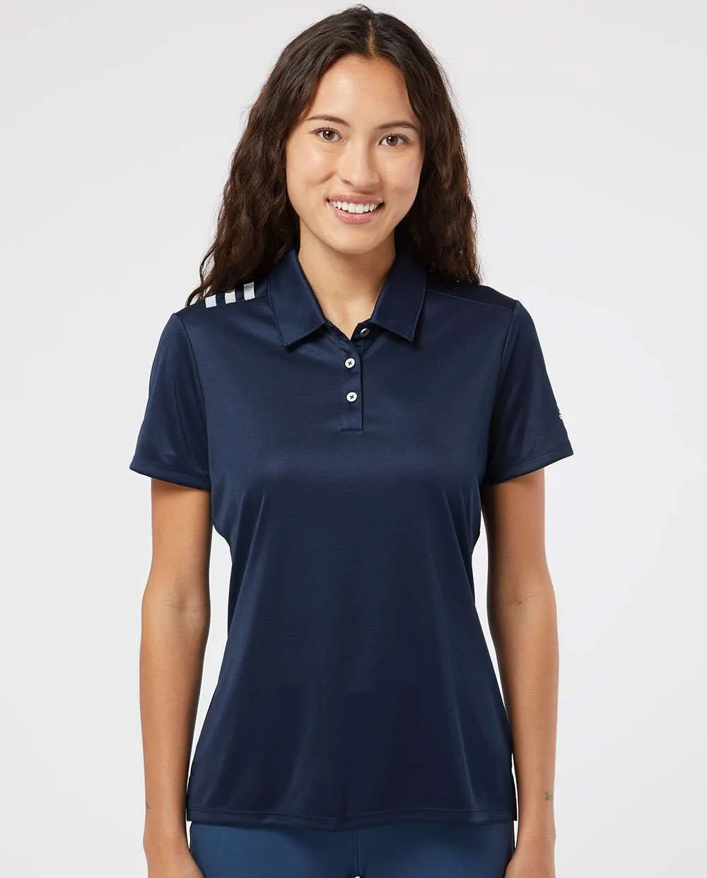 Adidas Ladies 3-Stripes Shoulder Polo