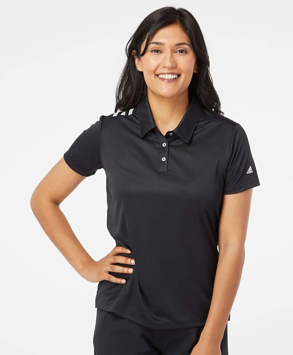 Adidas Ladies 3-Stripes Shoulder Polo