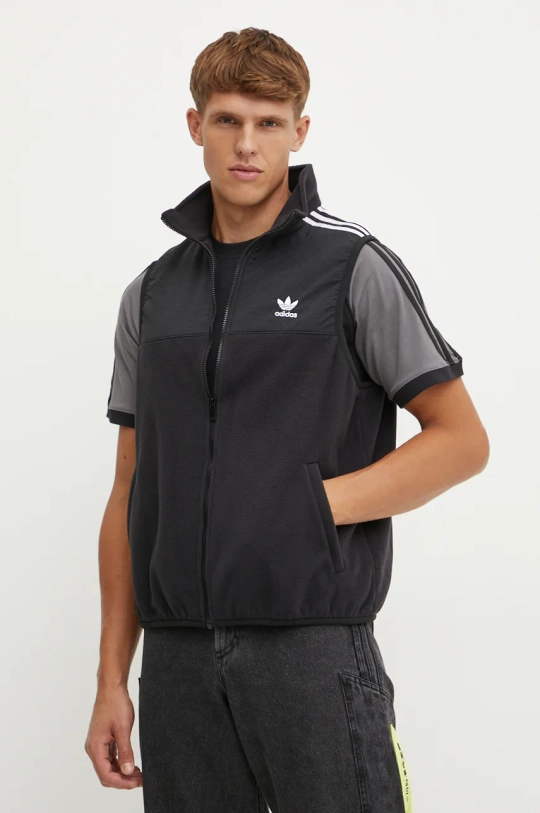 adidas Originals vest Fleece Vest men’s black color IZ4799