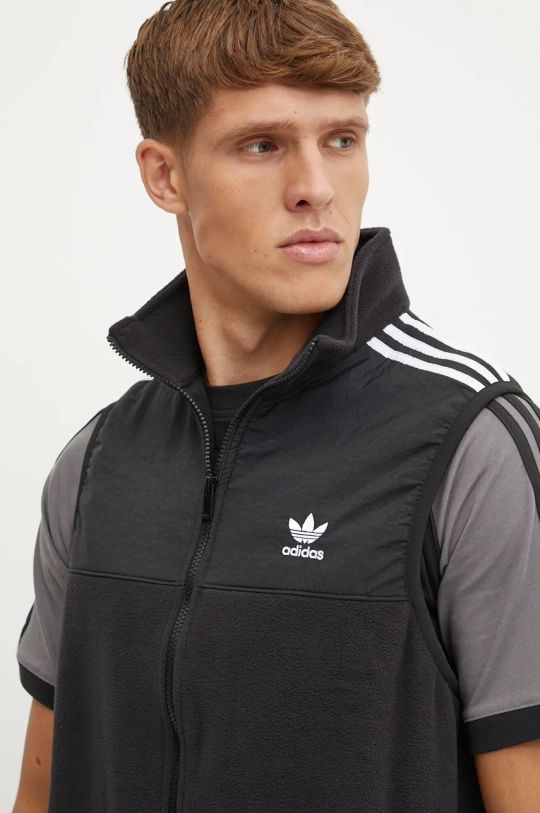 adidas Originals vest Fleece Vest men’s black color IZ4799