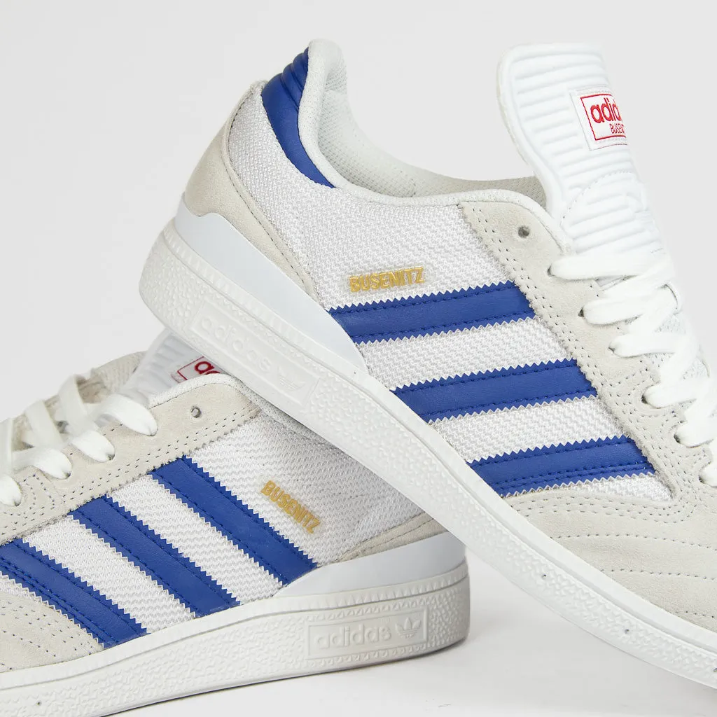 Adidas Skateboarding - Busenitz Shoes - Crystal White / Semi Lucid Blue / Gold Metallic