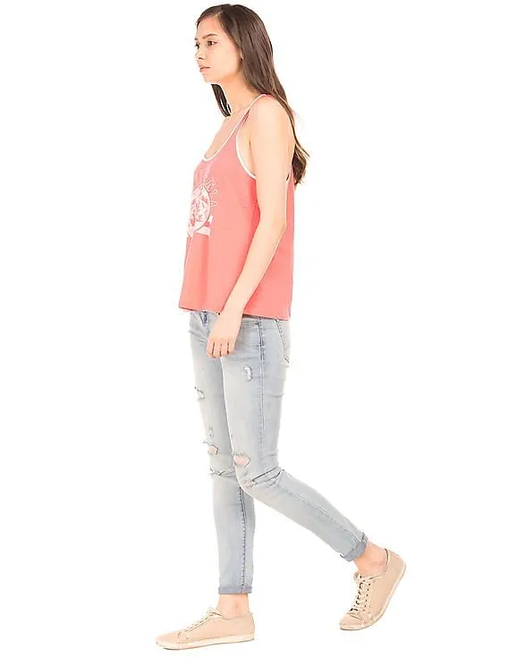 Aeropostale Printed Racerback Tank Top