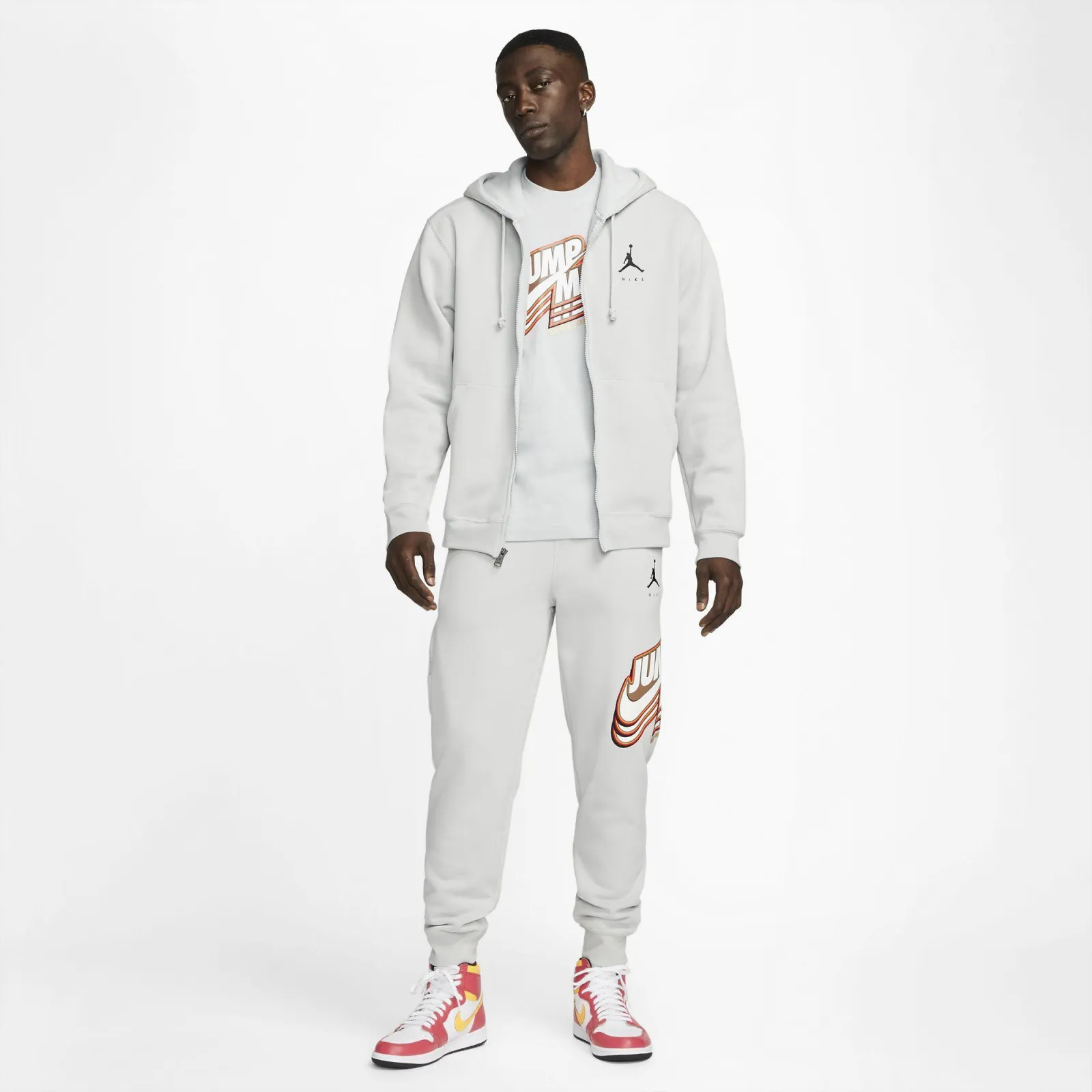 Air Jordan Jumpman Full-Zip Fleece Hoodie ''Grey Fog''