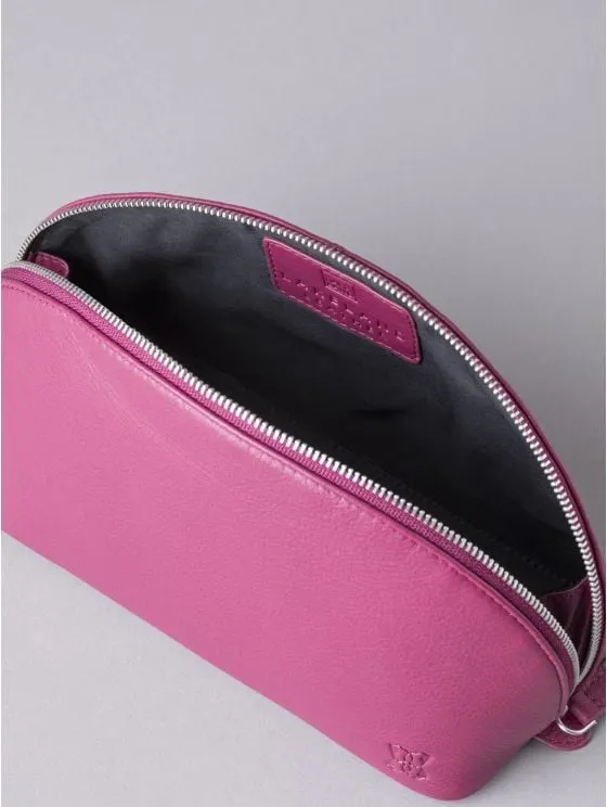 Arnside Large Leather Make Up Bag in Pink