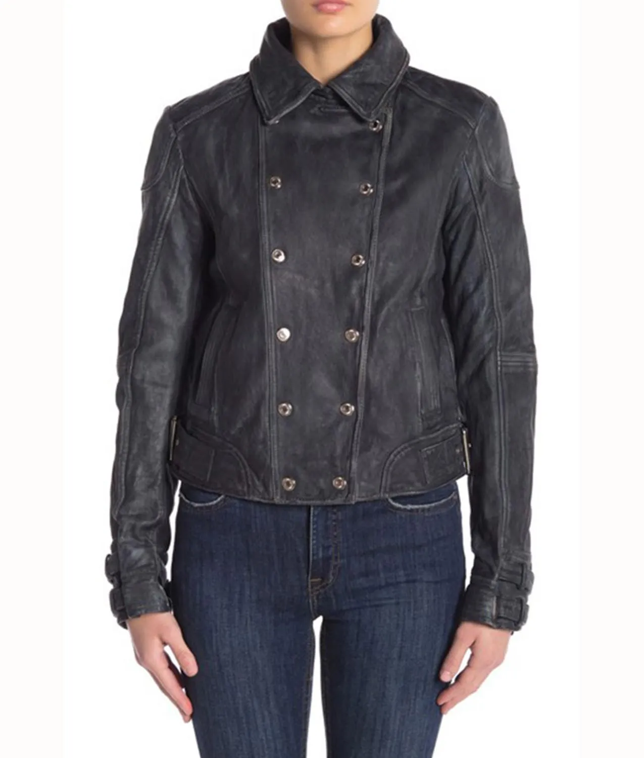 Arrow S07 E13 Dinah Drake Studded Leather Jacket