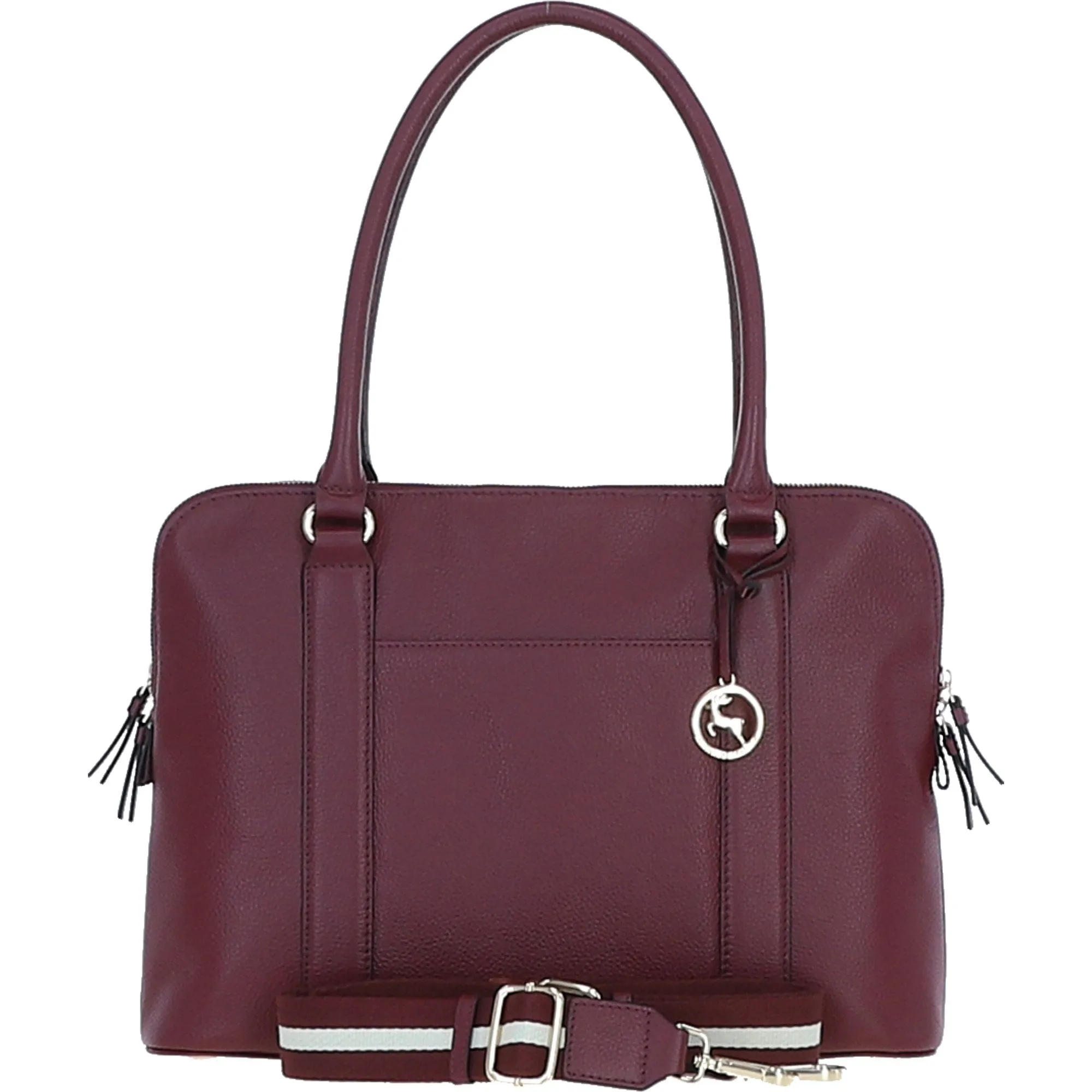 Ashwood 3 Section Large Leather Handbag Wine: X-39