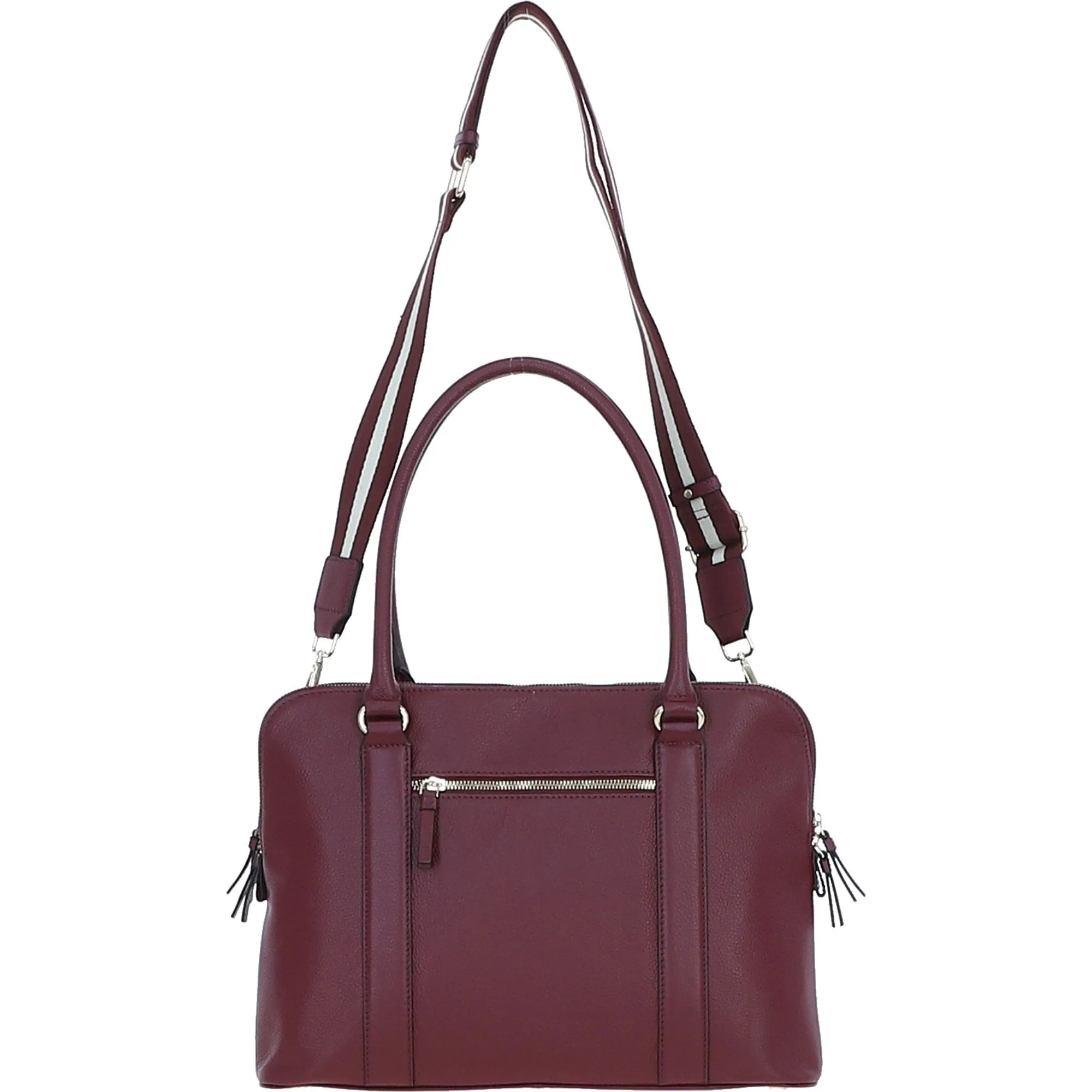 Ashwood 3 Section Large Leather Handbag Wine: X-39