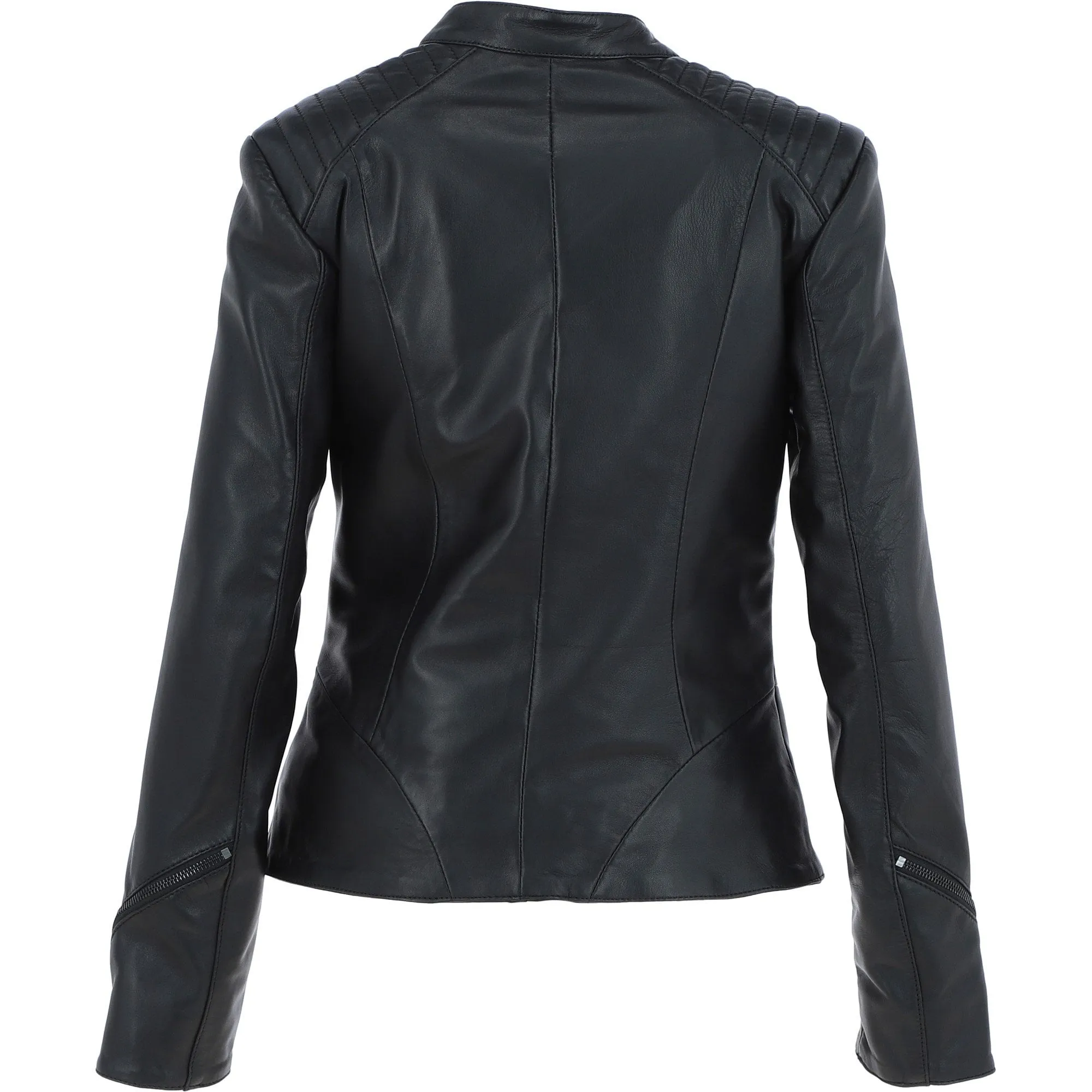 Ashwood Leather Vegetable Tanned Ladies Biker Jacket - Black: AWL-101