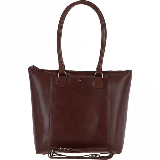 Ashwood Vegetable Tanned Large Leather Bag  Chestnut: V-29