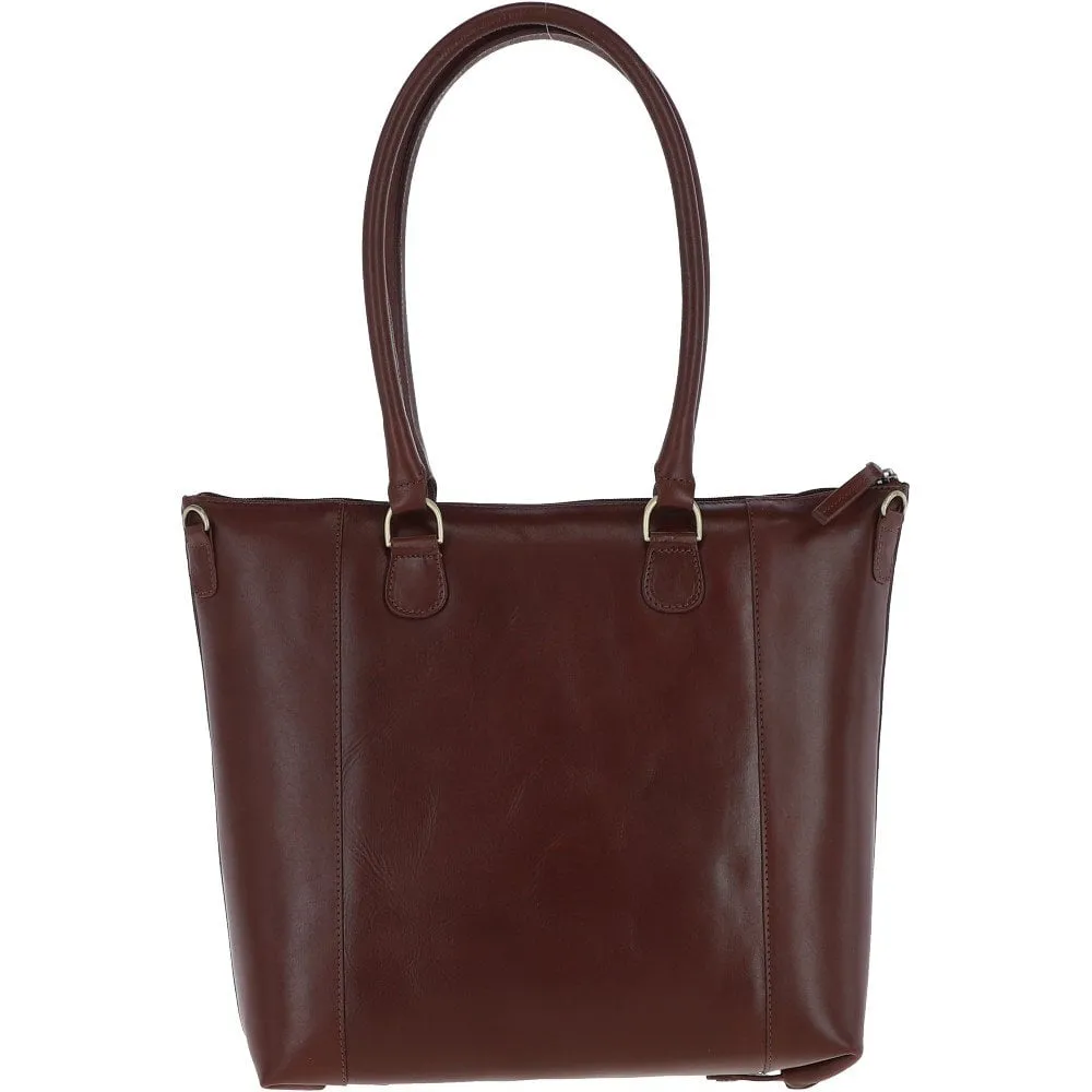 Ashwood Vegetable Tanned Large Leather Bag  Chestnut: V-29