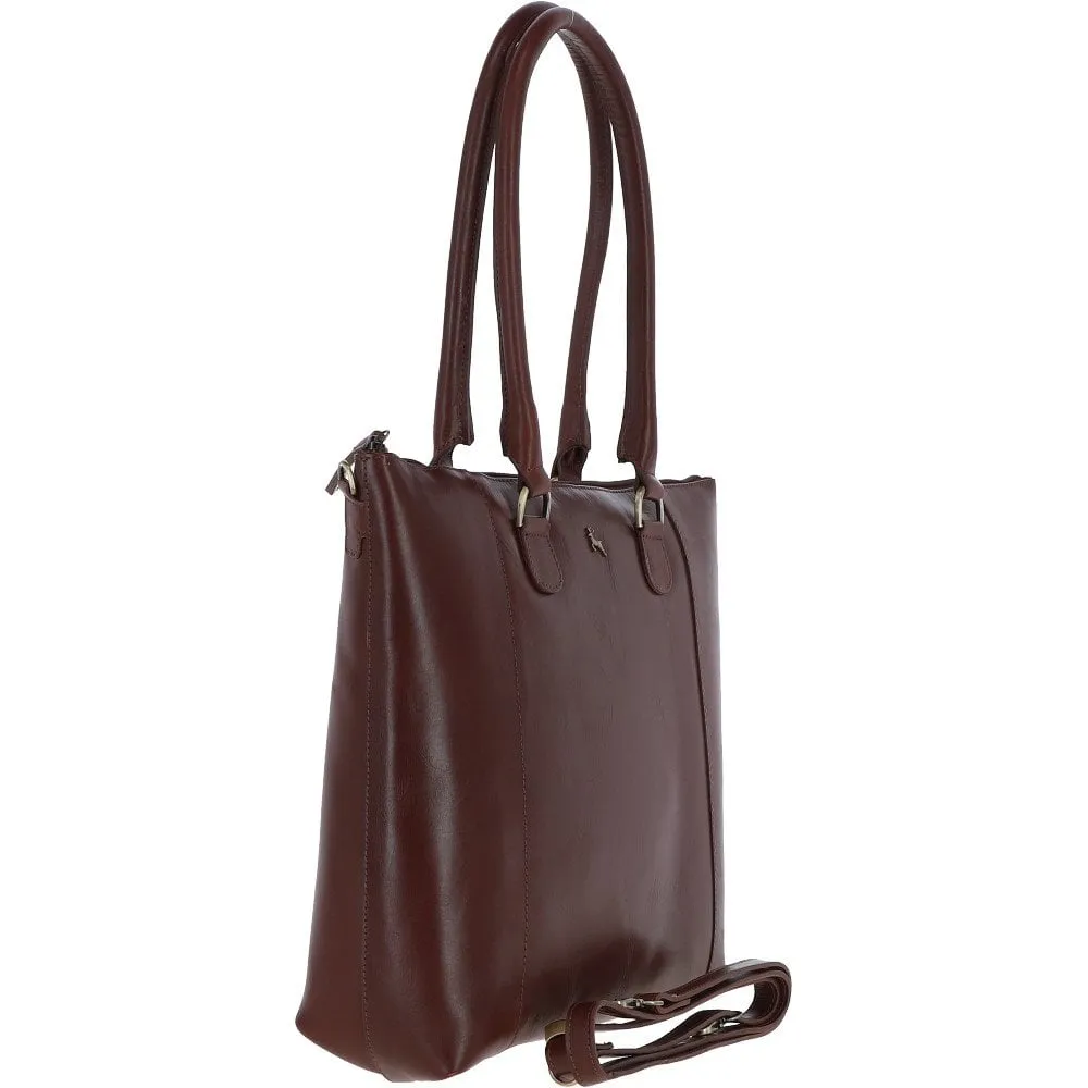 Ashwood Vegetable Tanned Large Leather Bag  Chestnut: V-29