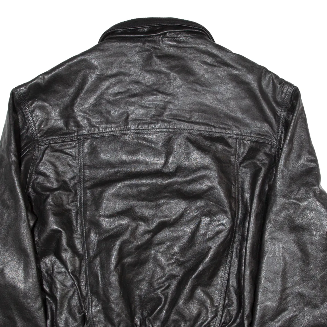 AVIATRIX Mens Biker Jacket Black Leather XL