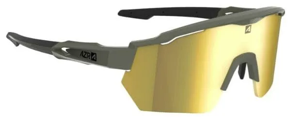 AZR Race RX Matte Khaki Goggles / Yellow Hydrophobic Lens + Clear