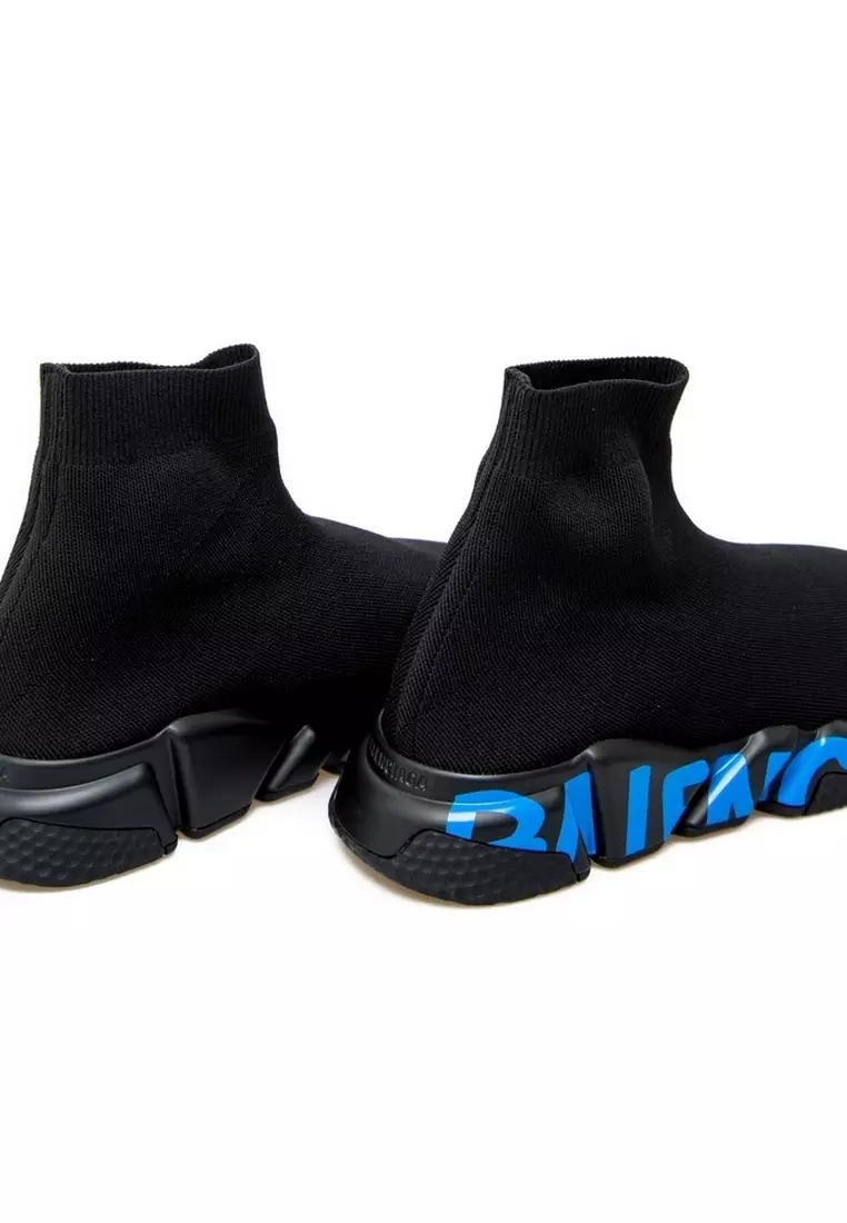 BALENCIAGA Balenciaga Speed Graffiti Men's Sneakers in Black/Blue