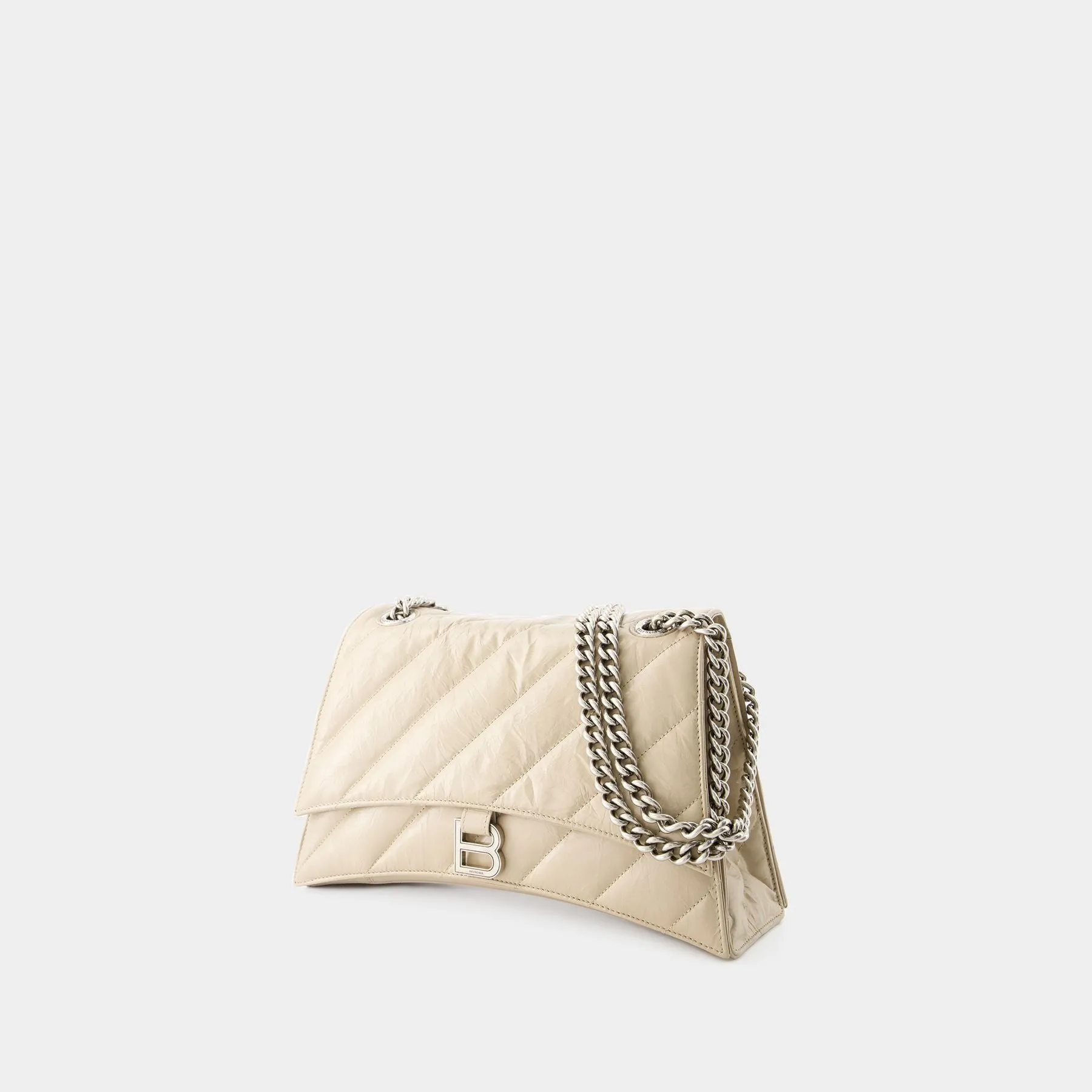 Balenciaga  Crush Chain Hobo Bag - Balenciaga - Leather - Taupe