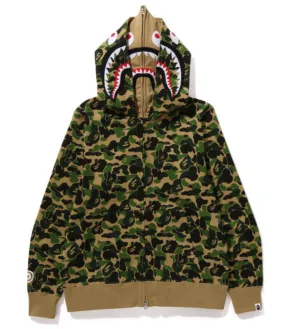 BAPE ABC Camo Double Shark Full Zip Hoodie 'Green'