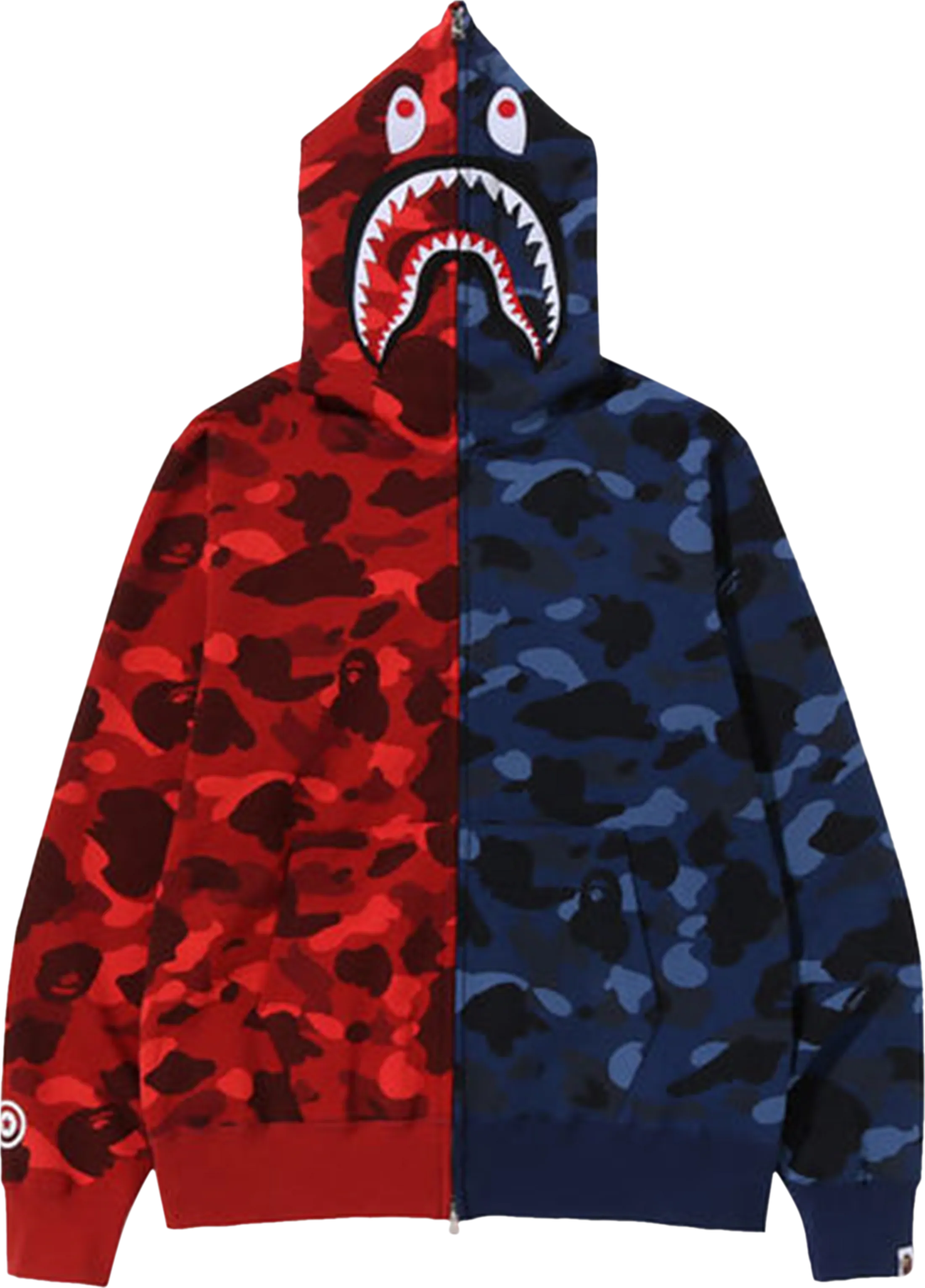 BAPE Color Camo Shark Full Zip Hoodie 'Red/Navy'