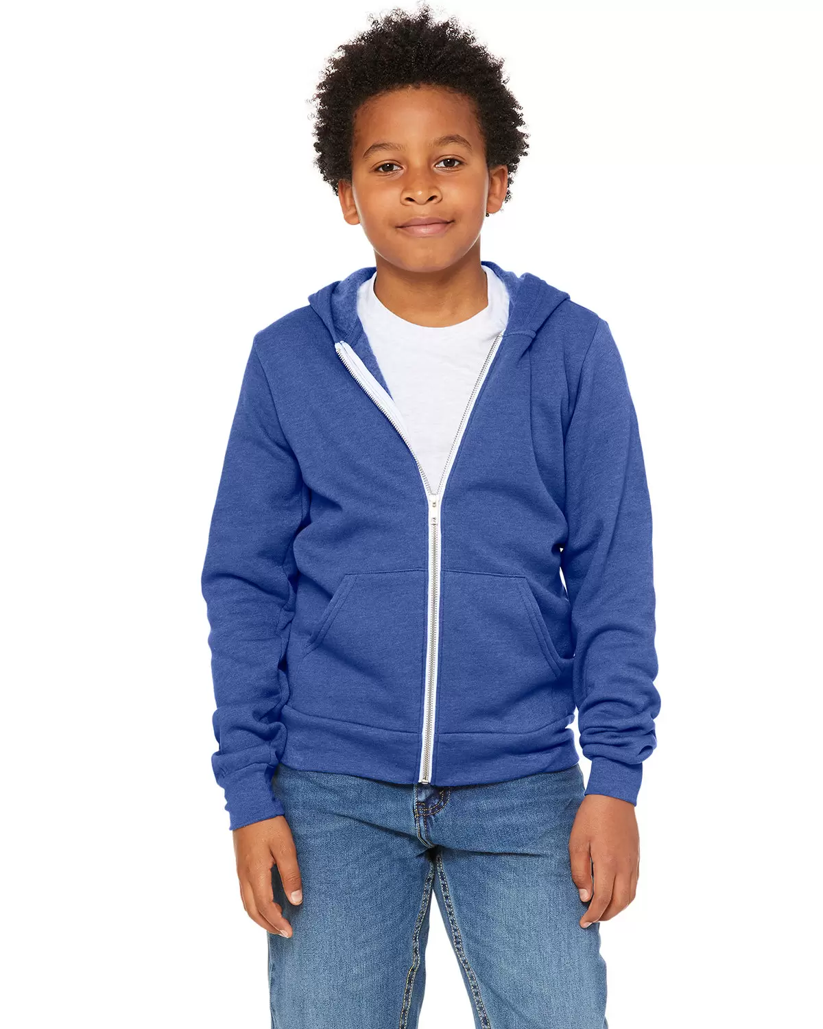 Bella + Canvas 3739Y Youth Sponge Fleece Full-Zip Hoodie SKU: 3739Y