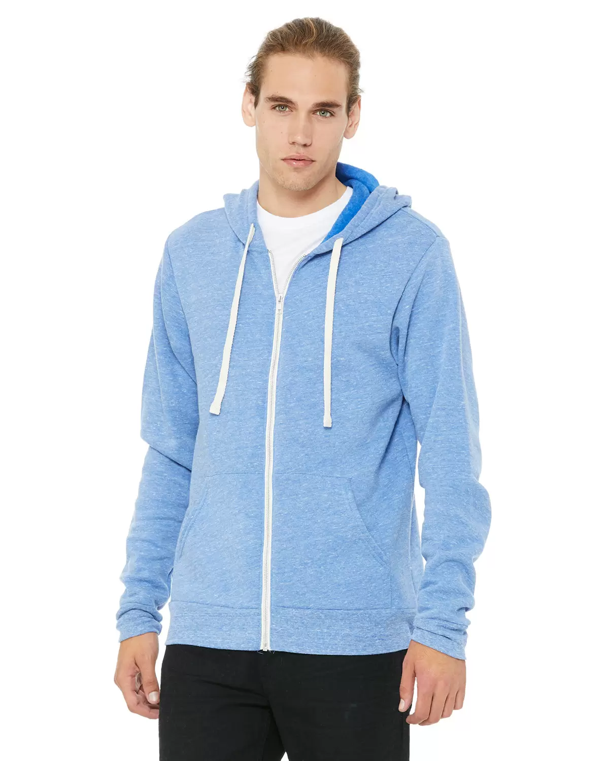 BELLA+CANVAS 3909 Unisex Tri-blend Sponge Fleece Zip-up Hoodie SKU: 3909