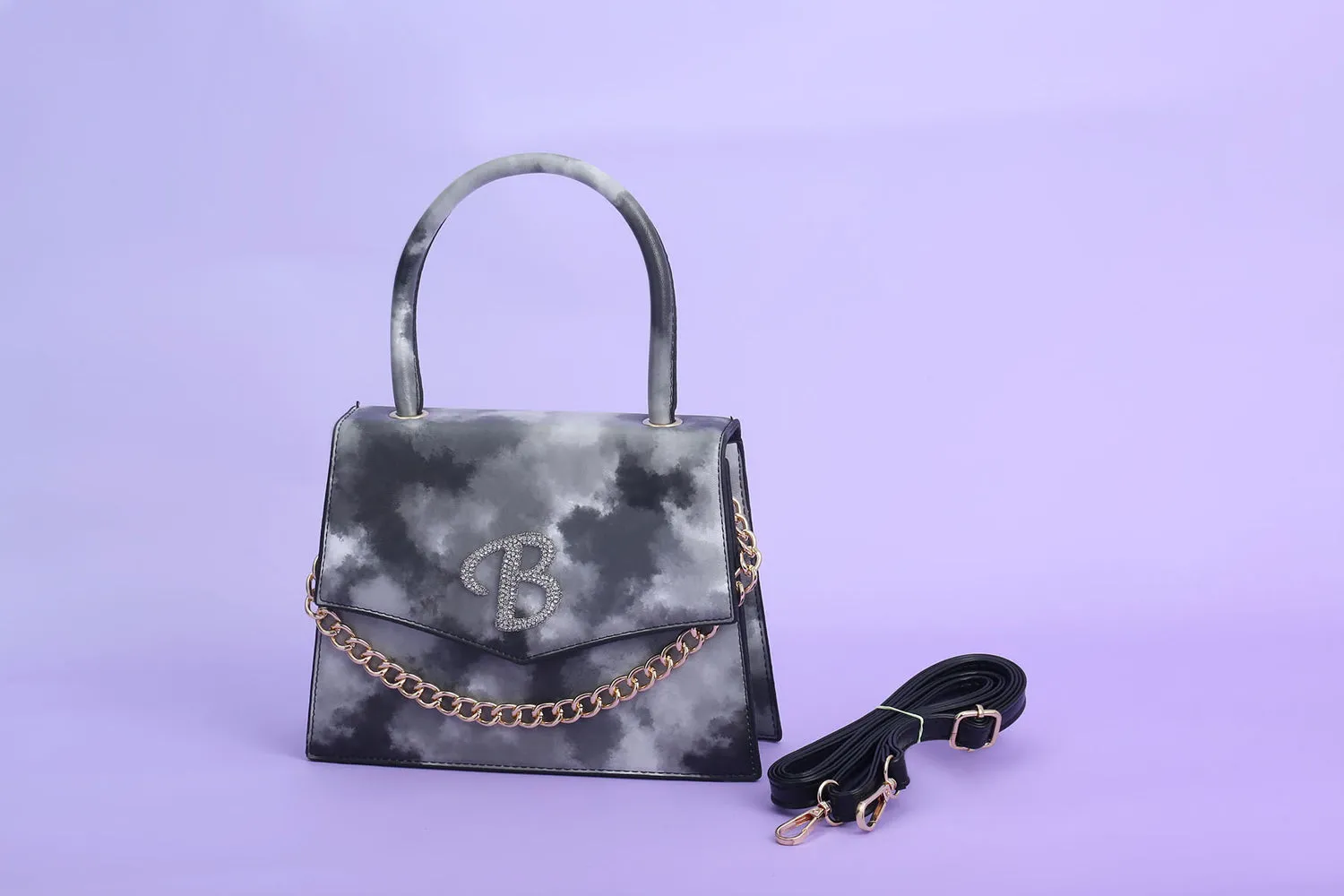 Bianca Black Tie-Dye Handbag