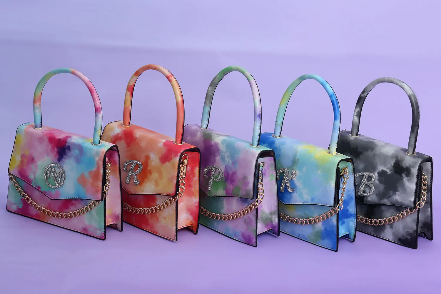 Bianca Black Tie-Dye Handbag