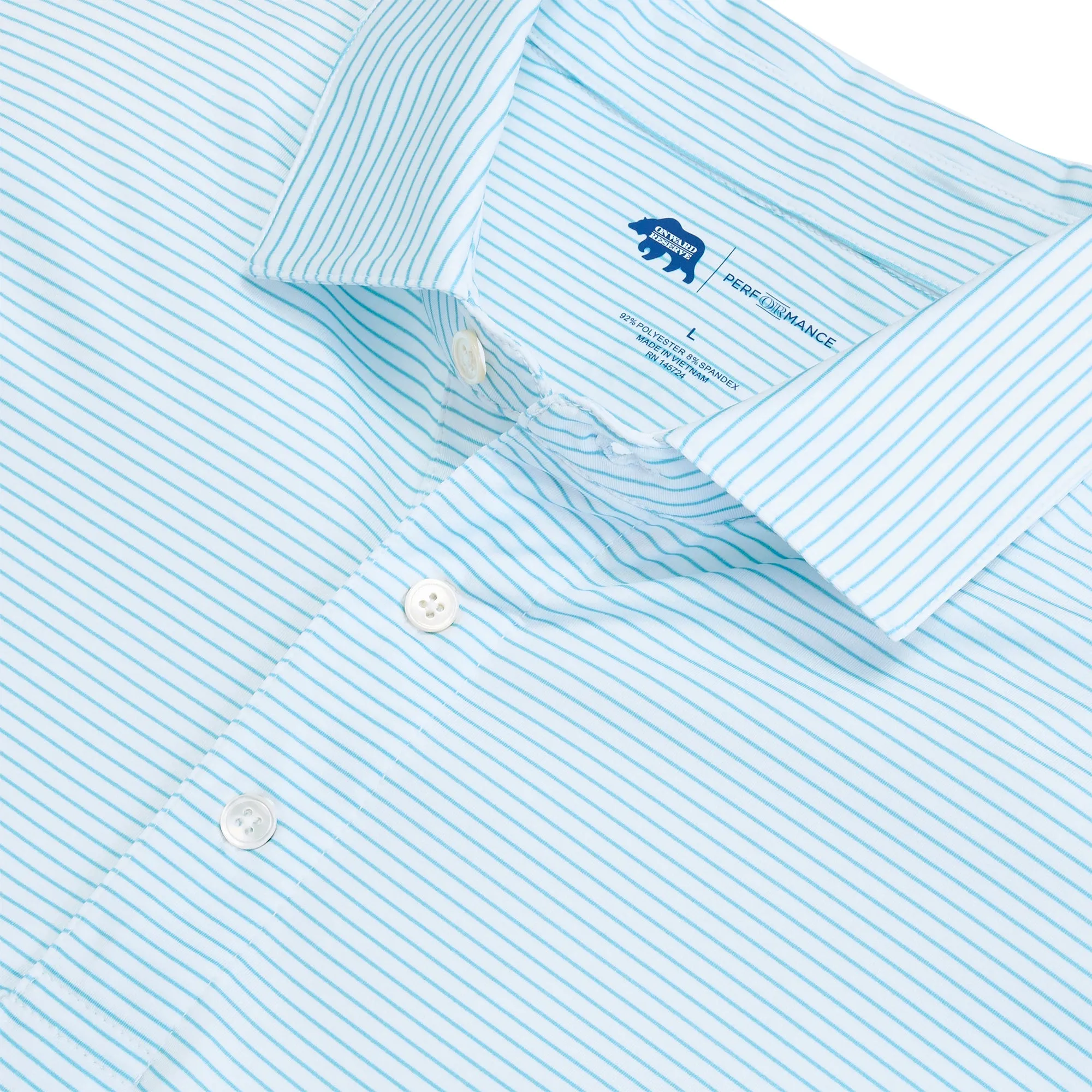 Birdie Stripe Performance Polo - Cabana Blue