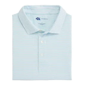 Birdie Stripe Performance Polo - Cabana Blue