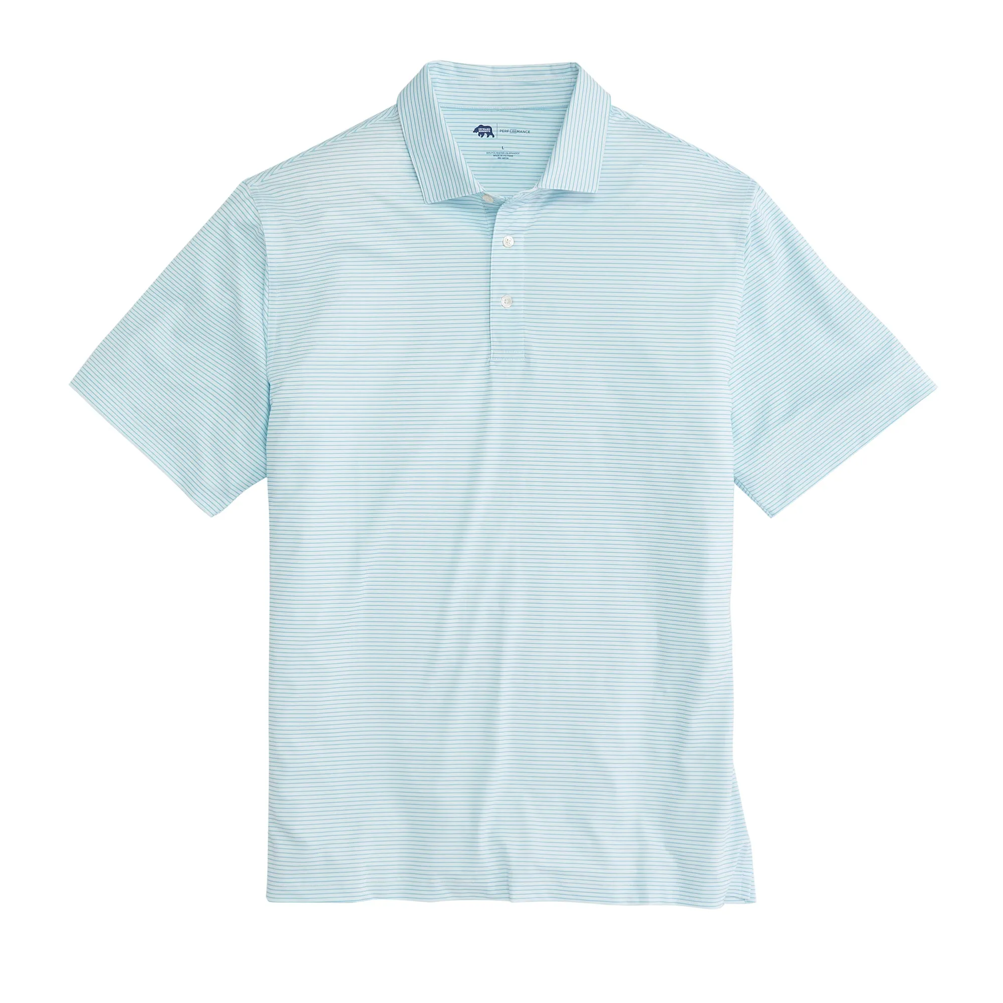 Birdie Stripe Performance Polo - Cabana Blue