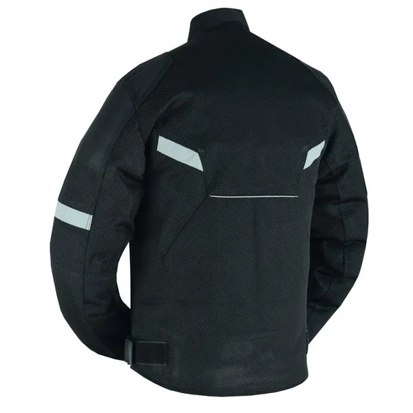 Black High Visibility Performance Mesh Biker Jacket