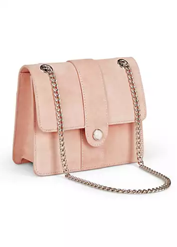 Blush Suede Pearl Trim Shoulder Bag by Kaleidoscope | Look Again