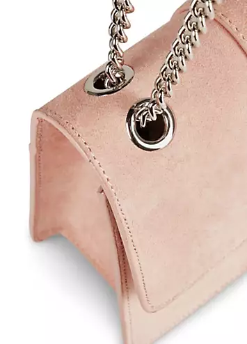 Blush Suede Pearl Trim Shoulder Bag by Kaleidoscope | Look Again