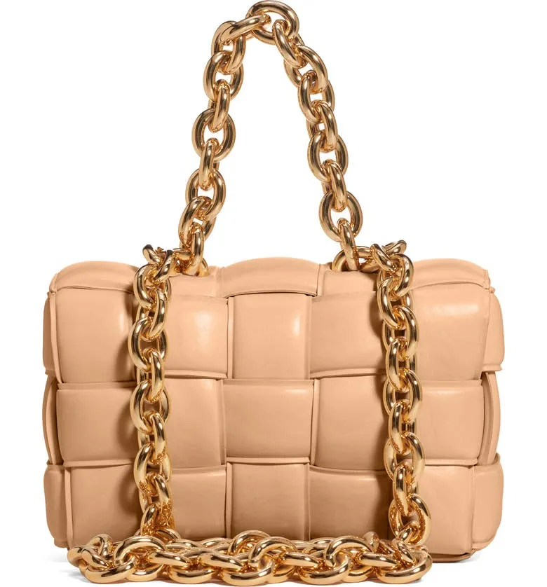 BOTTEGA VENETA NAPPA LEATHER PADDED CHAIN CASSETTE BAG