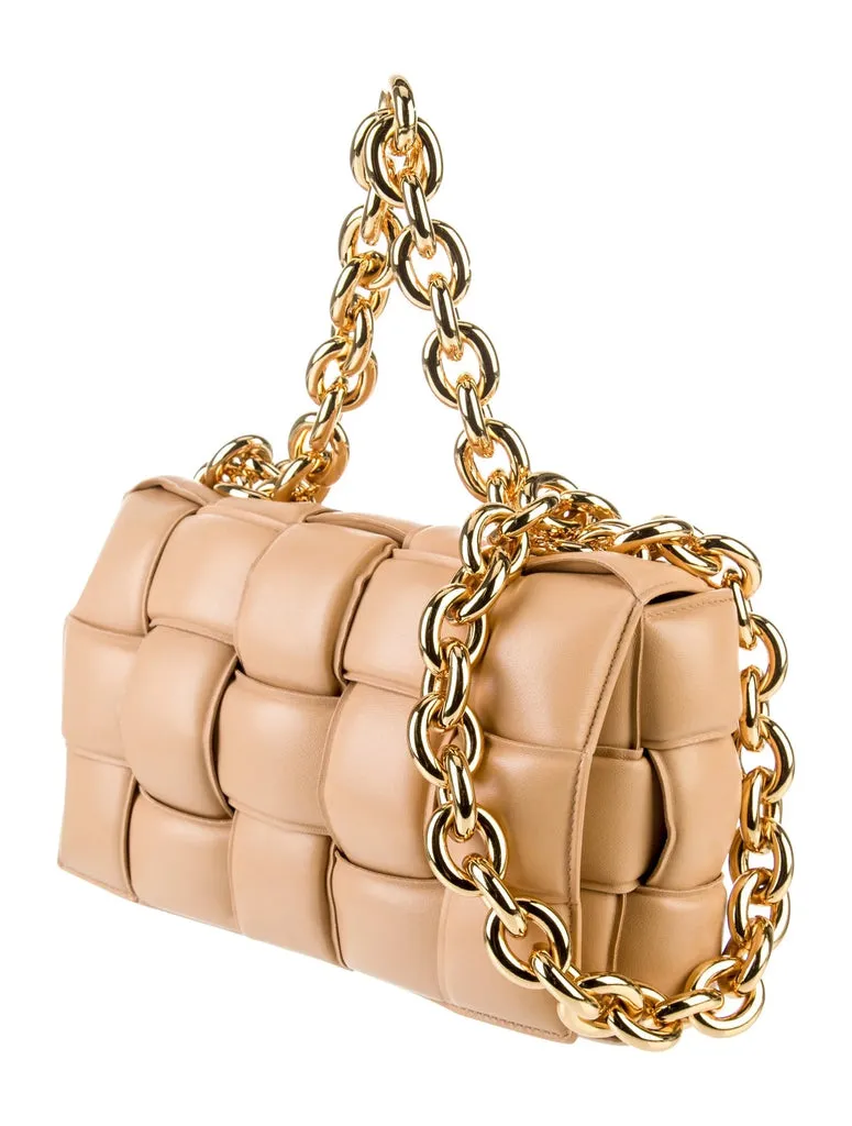 BOTTEGA VENETA NAPPA LEATHER PADDED CHAIN CASSETTE BAG