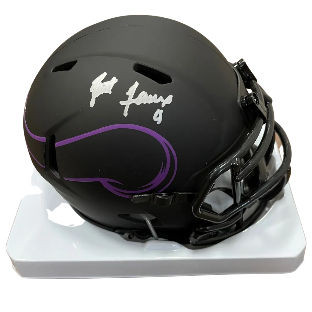 Brett Favre Autographed Minnesota Vikings Eclipse Mini Helmet