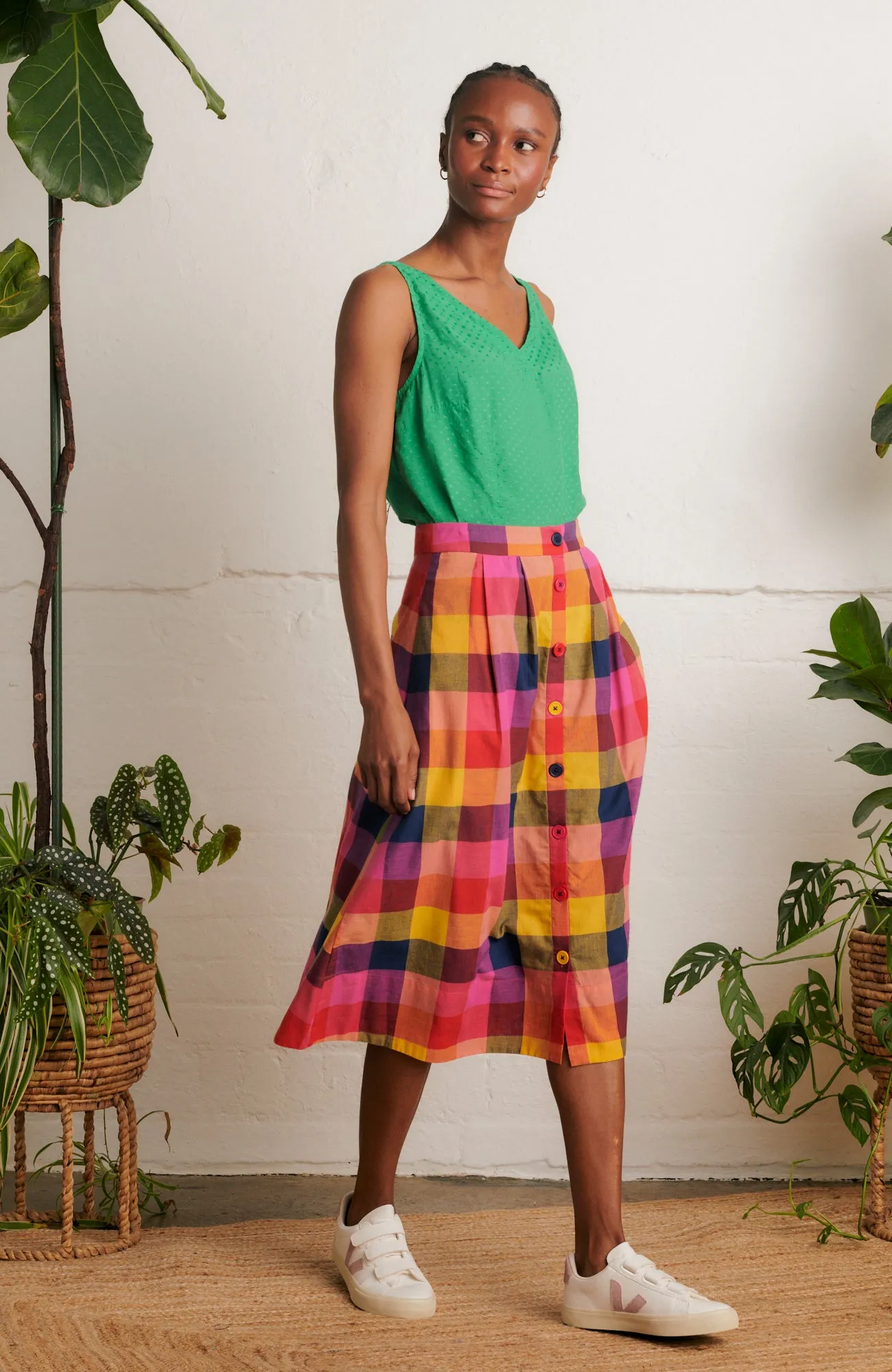 Brianna Jaipur Plaid Skirt