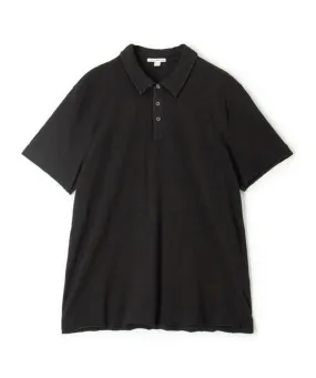 Brushed Jersey S/S Polo-Black