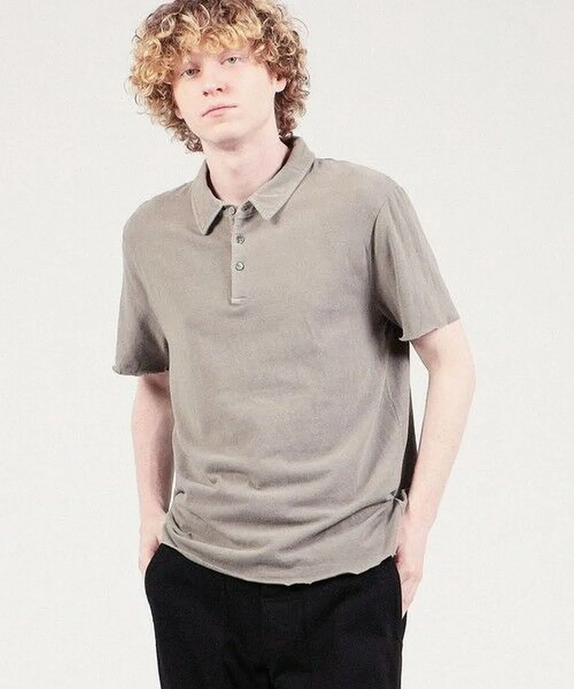 Brushed Jersey S/S Polo-Black